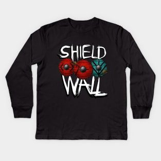 Vikings Lothbrok Shield Wall Kids Long Sleeve T-Shirt